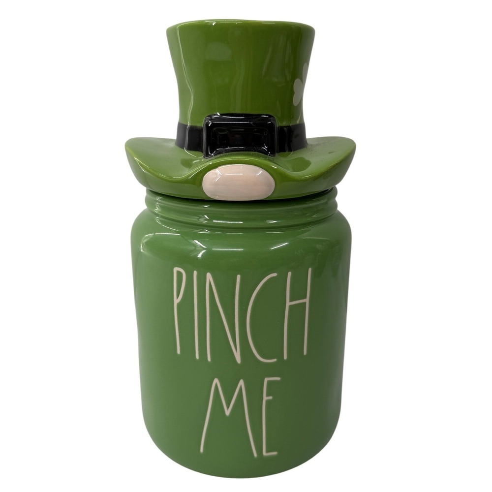 Rae Dunn Pinch Me Leprechaun Gnome Hat Canister St Patricks Day Ceramic Jar